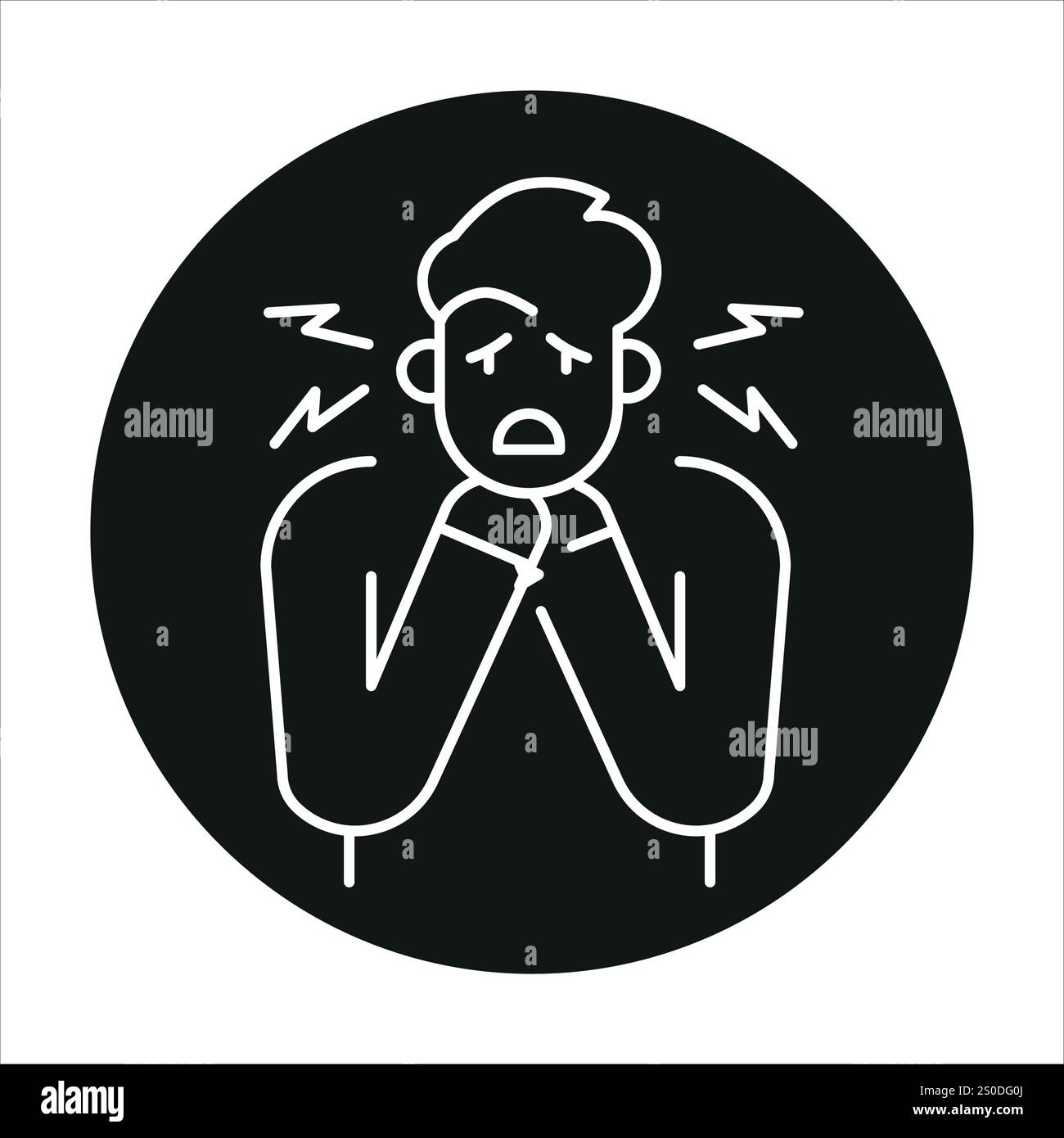 Icône de couleur de ligne d'étouffement. Signe de blessures domestiques pour la page Web, l'application mobile, le bouton, le logo. Bouton isolé de vecteur. Contour modifiable. Illustration de Vecteur