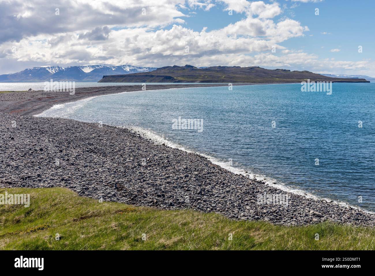 Pordarhofdi ; Tombolo ; Islande Banque D'Images