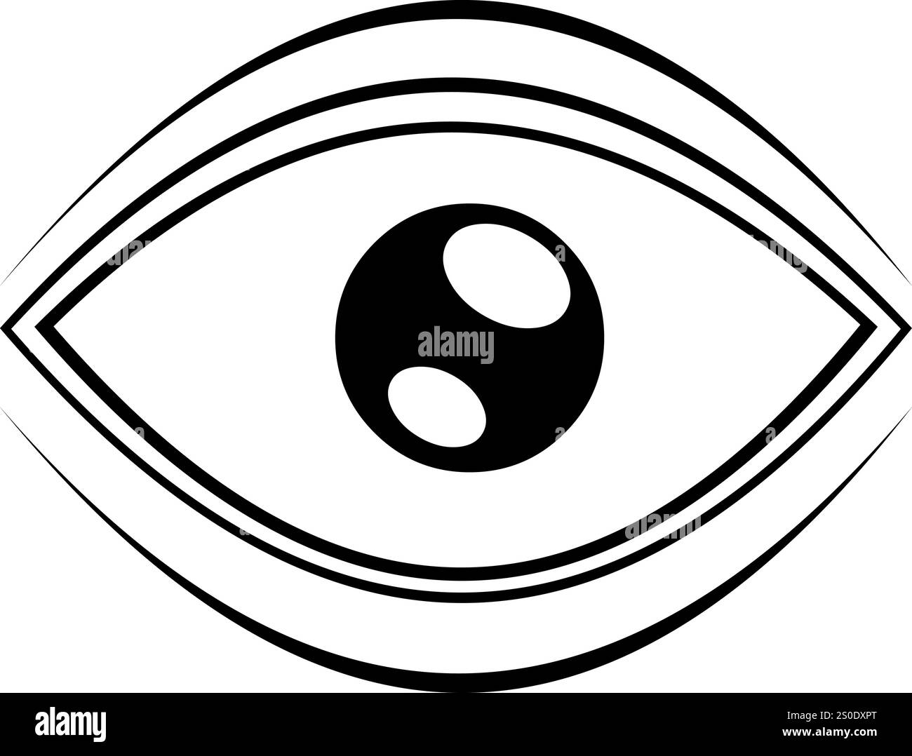 illustration vectorielle noir et blanc icône oeil Illustration de Vecteur