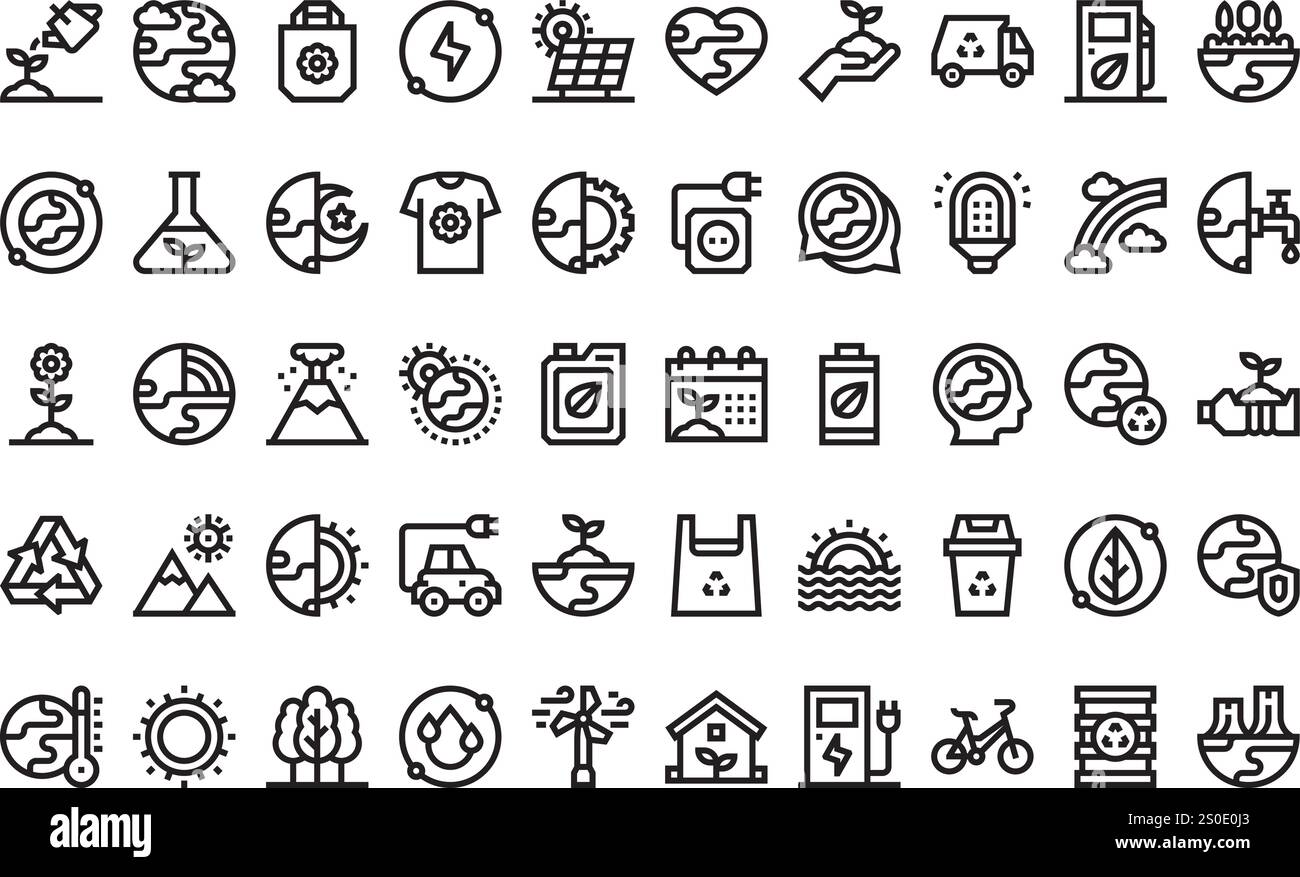 Icônes de la journée mondiale de l'environnement Collection d'icônes vectorielles de haute qualité avec trait modifiable. Idéal pour les projets professionnels et créatifs. Illustration de Vecteur