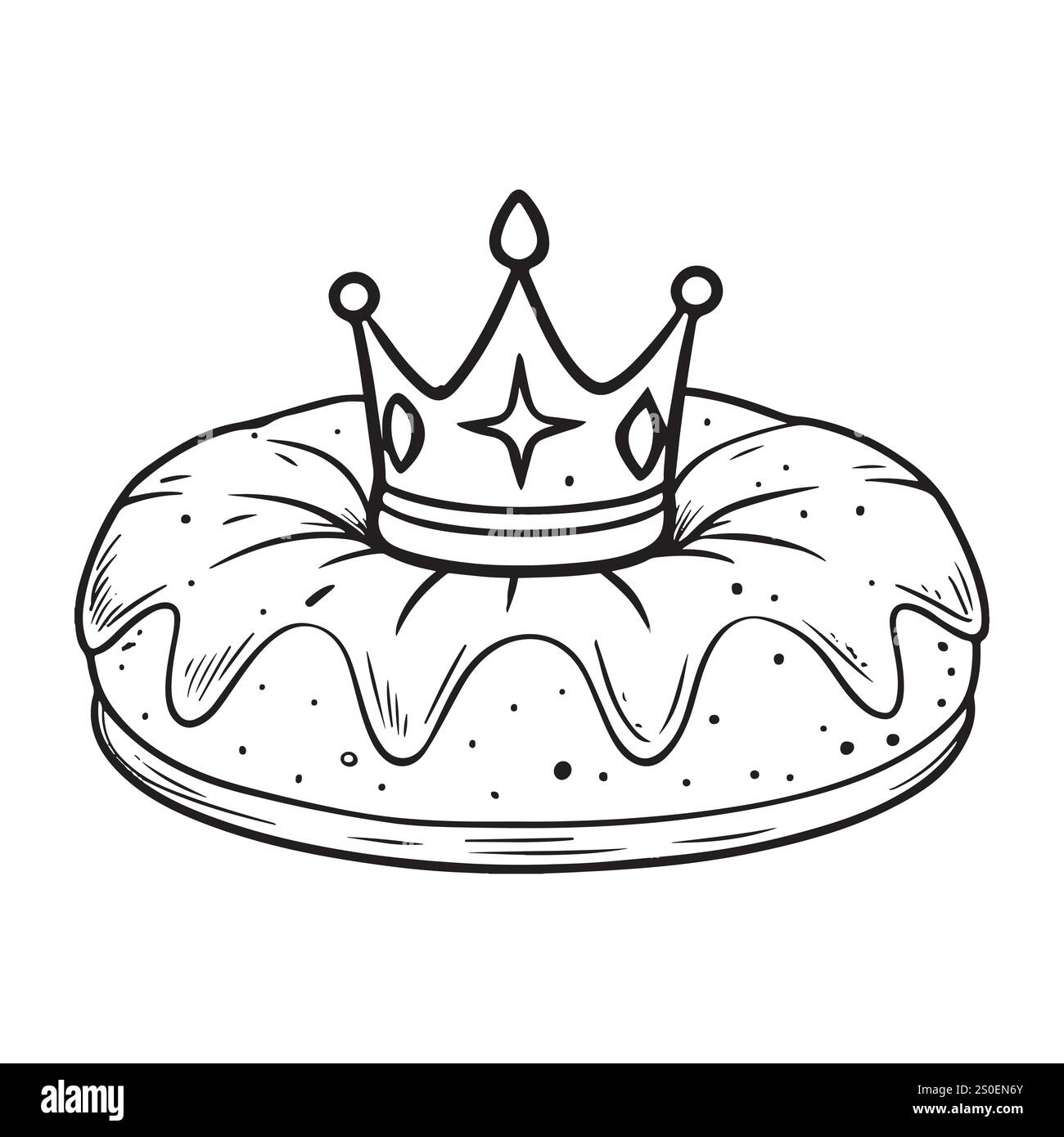 Illustration vectorielle du gâteau de Noël traditionnel en Espagne et en France Illustration de Vecteur