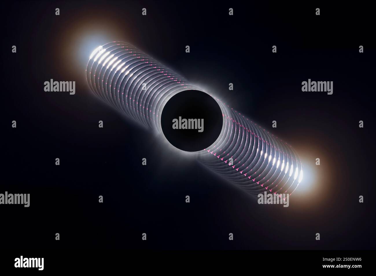 Composite montrant la séquence des événements entourant la totalité de l'éclipse totale du Soleil. Banque D'Images