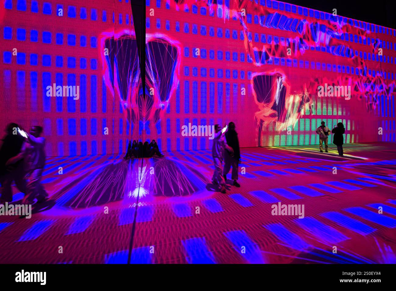 FRANCE. PARIS (75) (12ÈME ARRONDISSEMENT) L'EXPOSITION IMMERSIVE 'PIXELS', (ART NUMÉRIQUE), DE L'ARTISTE MIGUEL CHEVALIER, AU GRAND PALAIS IMMERSIF, LY Banque D'Images