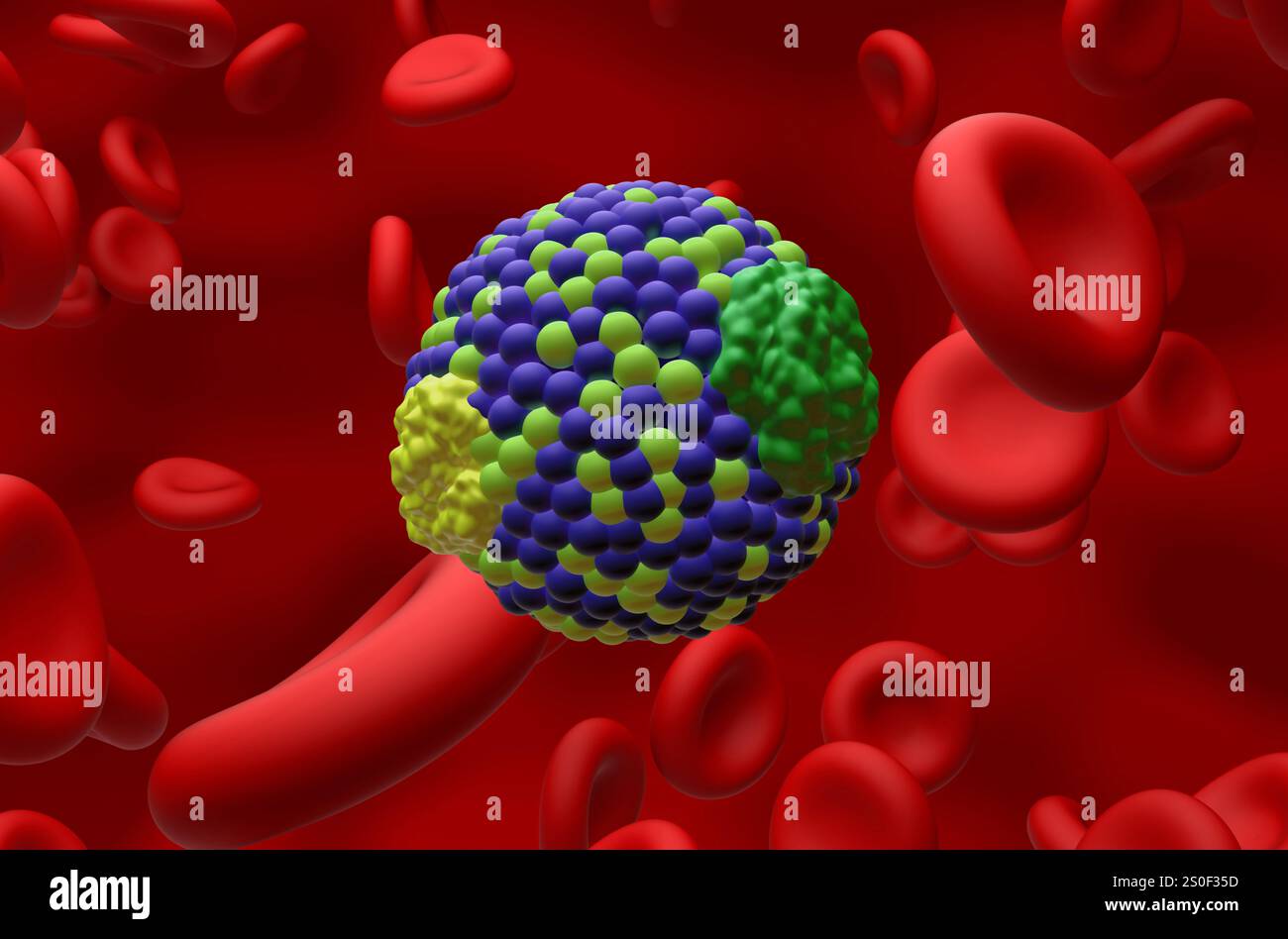 Cholestérol des lipoprotéines de basse densité (LDL) - vue rapprochée illustration 3D. Banque D'Images