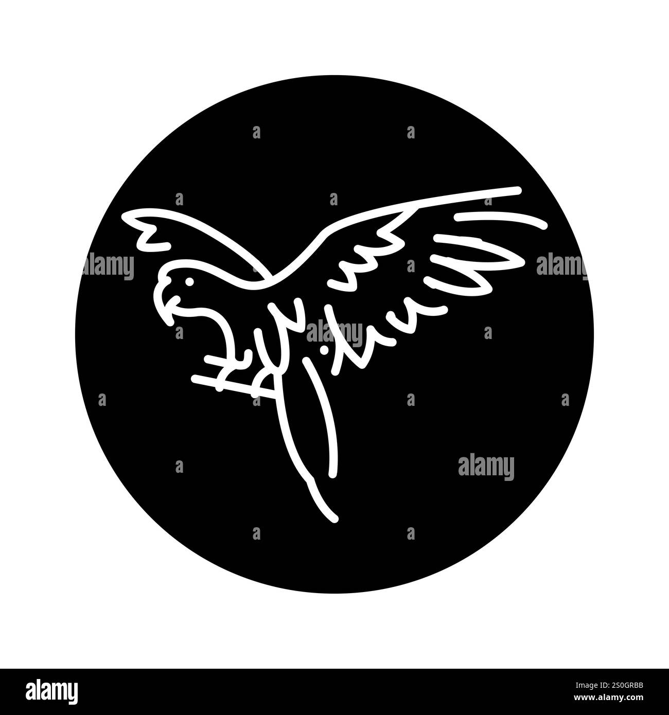 Icône de couleur ARA chloropterus. Macaw Ara volant. Contour modifiable. Eléments vectoriels Illustration de Vecteur