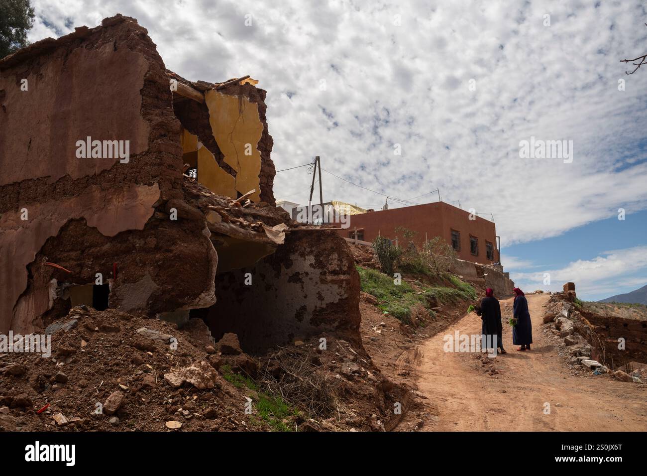 vue panoramique sur les montagnes de l'Atlas à travers le Maroc, l'Afrique du Nord Banque D'Images