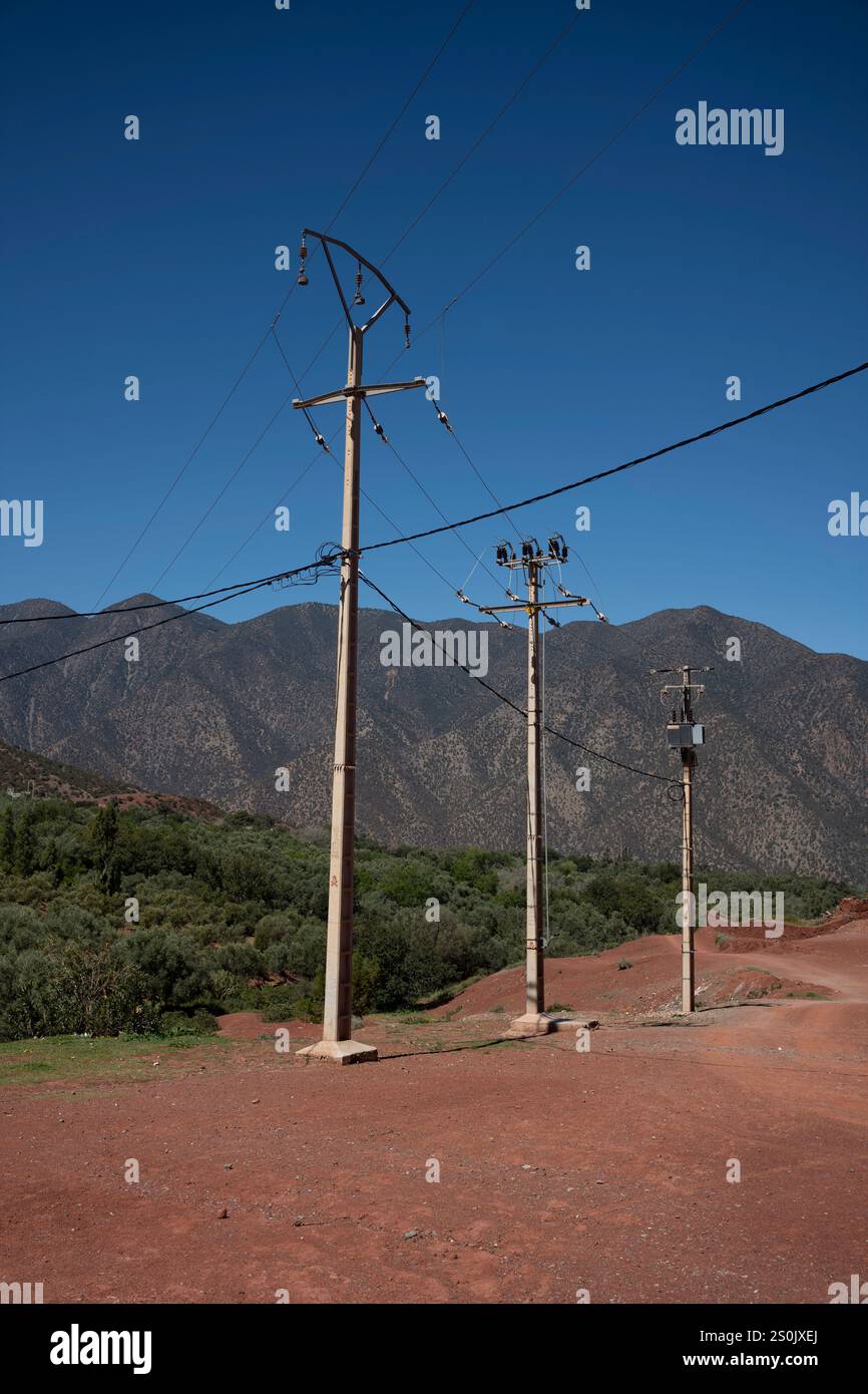 vue panoramique sur les montagnes de l'Atlas à travers le Maroc, l'Afrique du Nord Banque D'Images