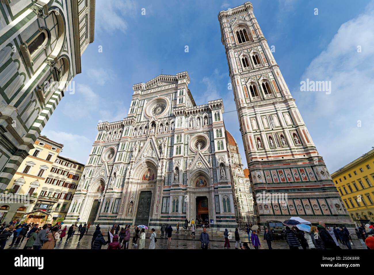 Florence Toscane Italie, la Cathédrale. Cathédrale Sainte Marie de la Fleur et Campanile Giotto Banque D'Images