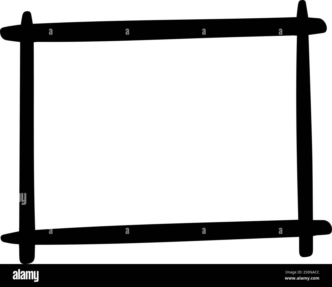 Cadre rectangulaire noir avec des coins arrondis et des traits épais, créant une bordure simple et audacieuse parfaite pour accentuer le texte ou les images dans divers Illustration de Vecteur