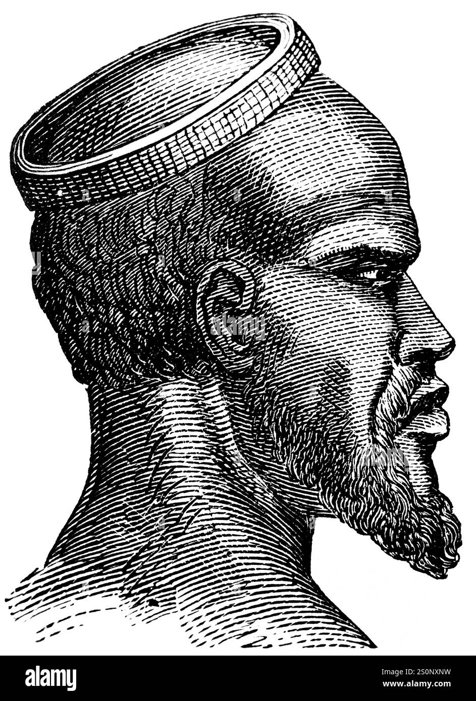Portrait d'un homme ouest-africain, illustration historique 1880 Banque D'Images