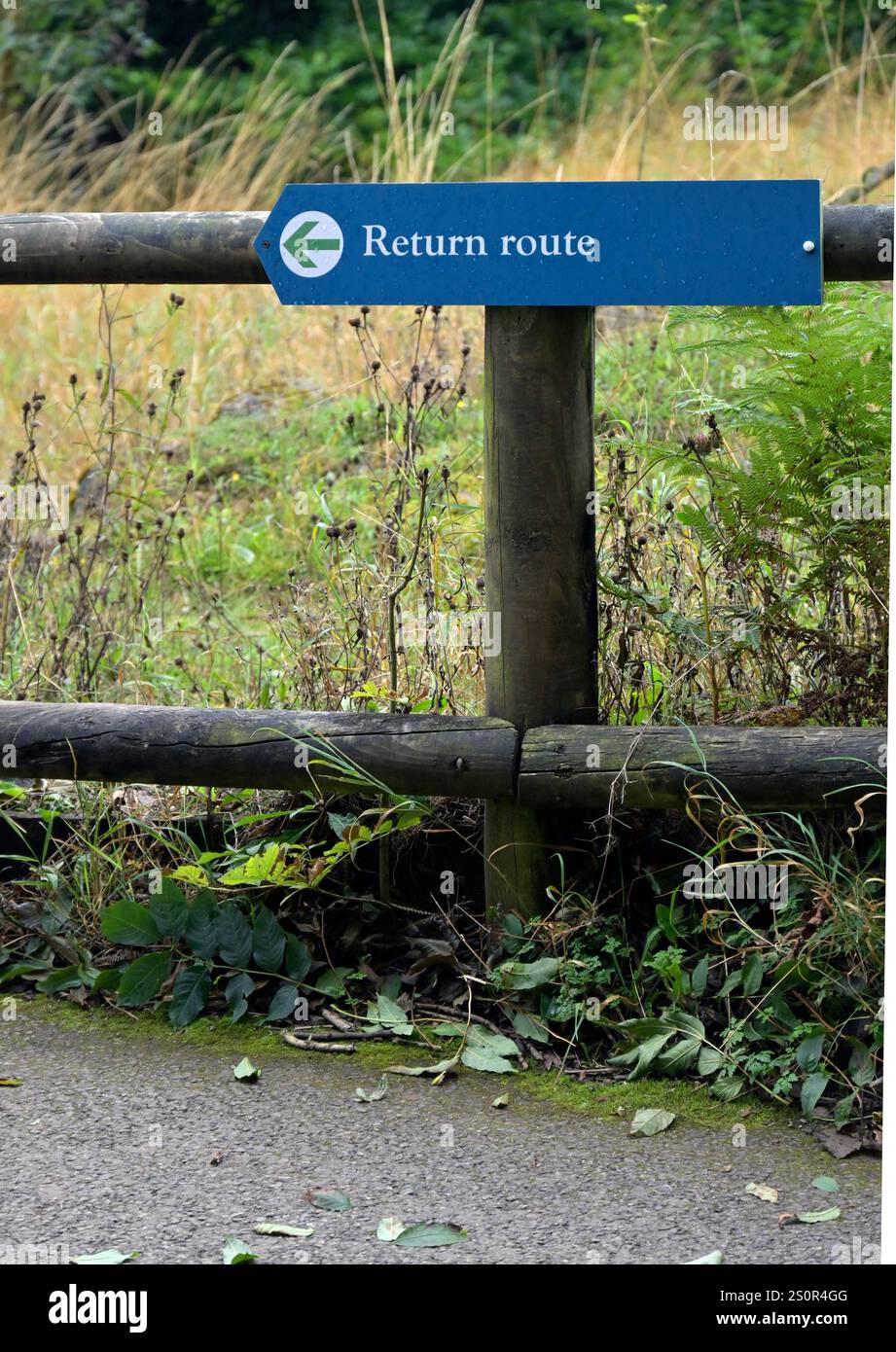panneau de guidage de l'itinéraire de retour, peak district, derbyshire, angleterre Banque D'Images