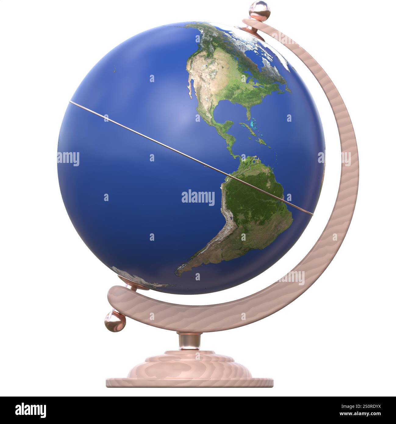 Globe America isole sur le fond blanc Banque D'Images