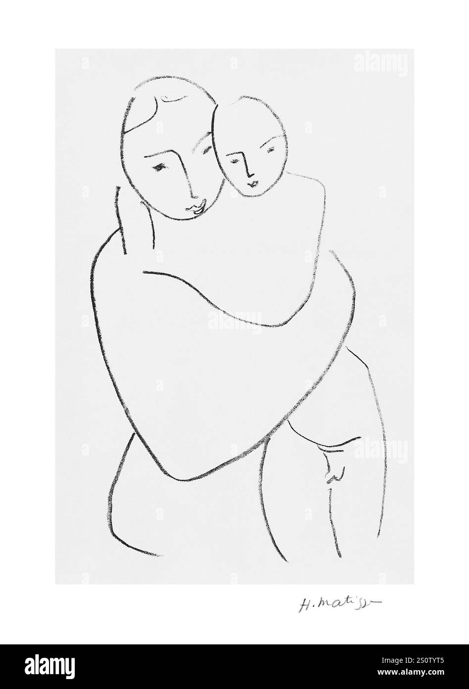 Dessin de Henri Matisse (France 1869‑1954). “Vierge et enfant”. Banque D'Images