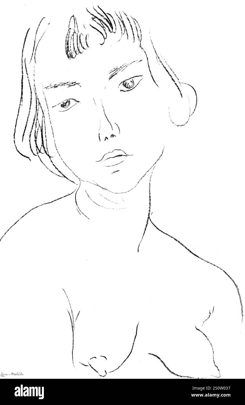 Henri Matisse (1869-1954) Visage changeant penché vers la gauche, 1913 Banque D'Images