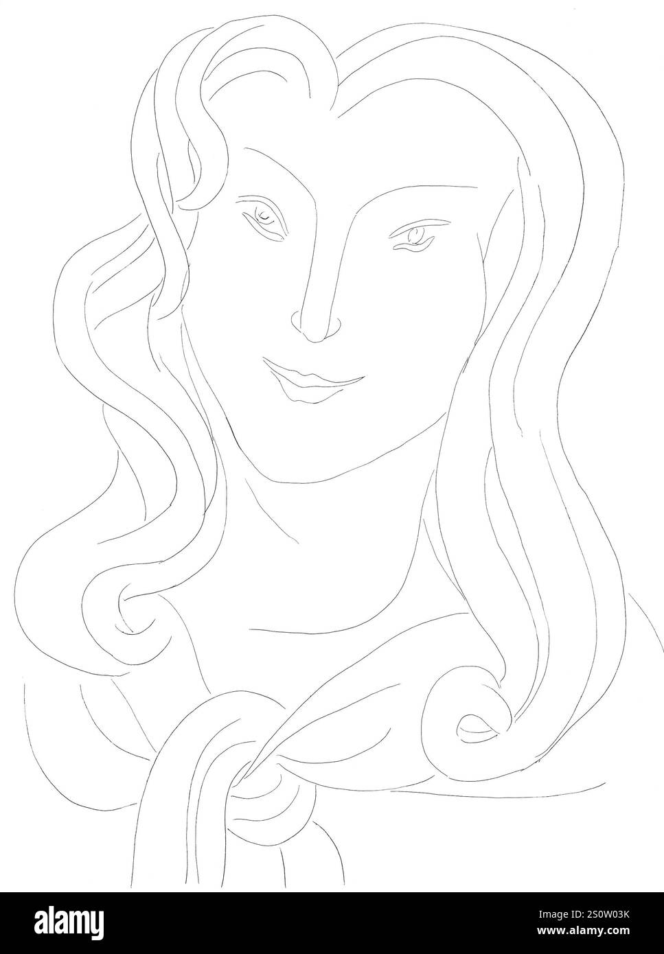 Henri Matisse (français, 1869-1954) Poésies - femme aux cheveux longs et chemise-cravate, 1932 Banque D'Images