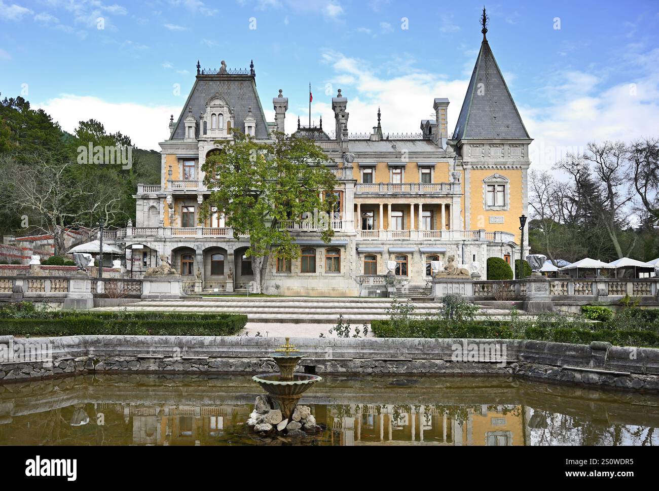 Palais Massandra un monument de l'histoire et de la culture du XIXe siècle, République de Crimée, Russie Banque D'Images