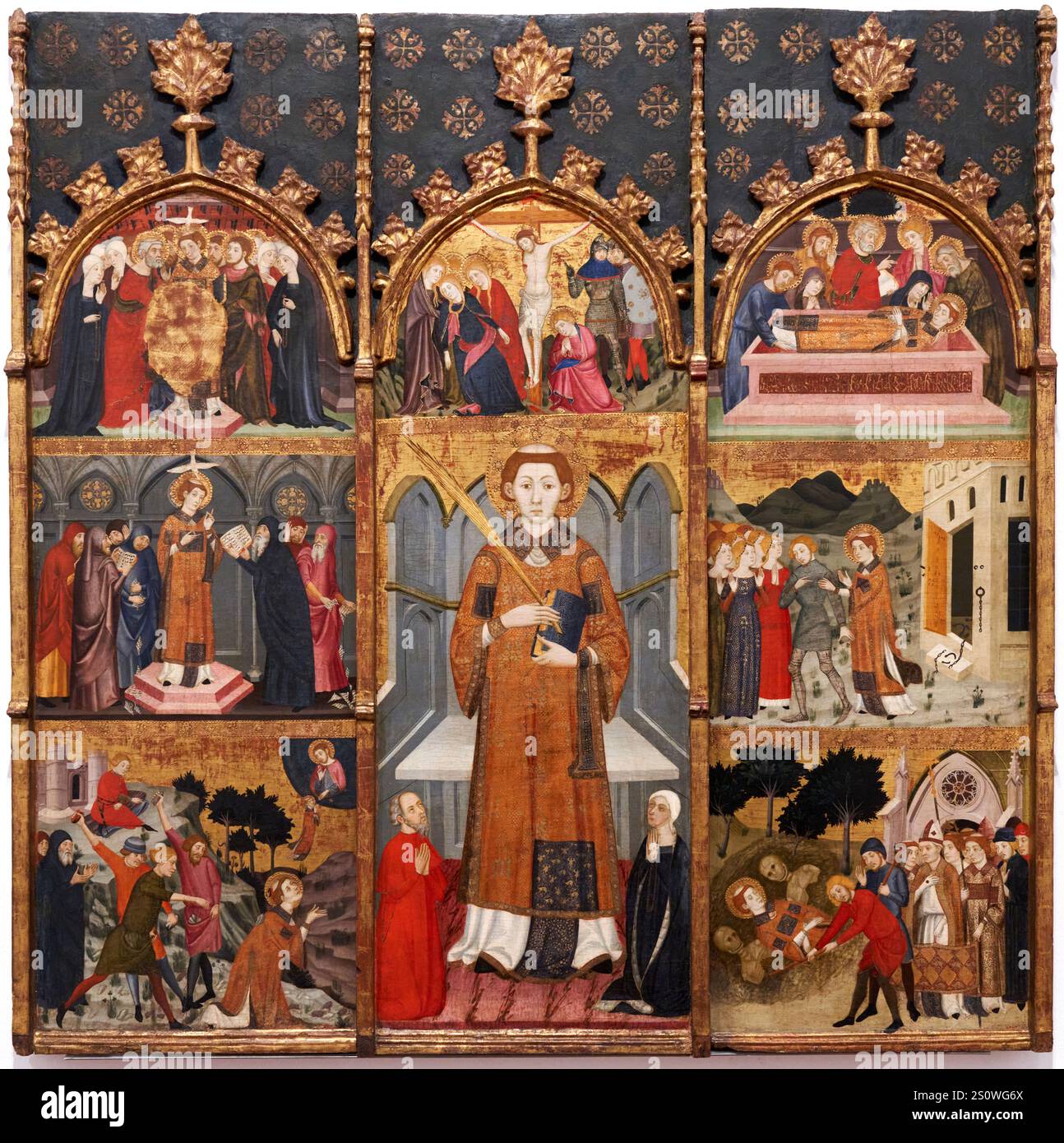 Retable de Saint-Étienne, c. 1385, Jaume Serra, Barcelone, Catalogne, Espagne Banque D'Images