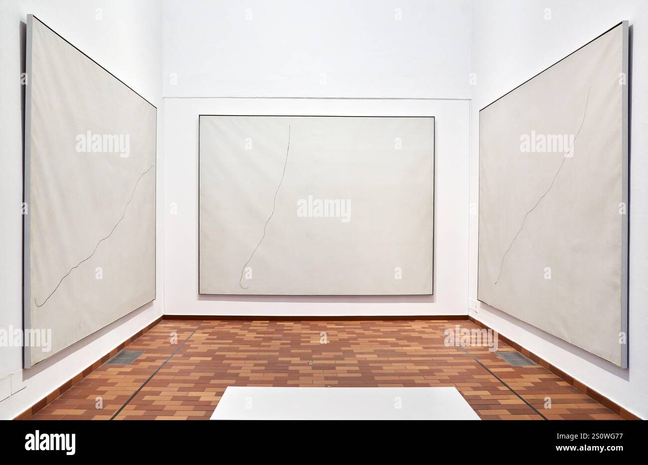 Peinture sur fond blanc pour la cellule d'un recluse I, II, III, 1968, Joan Miró, Barcelone, Catalogne, Espagne Banque D'Images