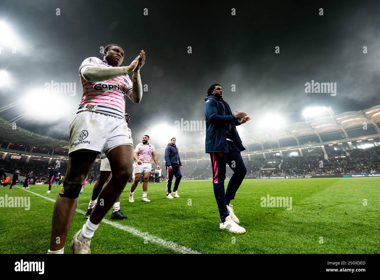 Toulouse, France. 29 décembre 2024. Les joueurs de Paris après le match du Top 14 de rugby à xv entre le stade Toulousain et le stade Francais Paris le 29 décembre 2024 au stade de Toulouse, France - photo Nathan Barange/DPPI crédit : DPPI Media/Alamy Live News Banque D'Images