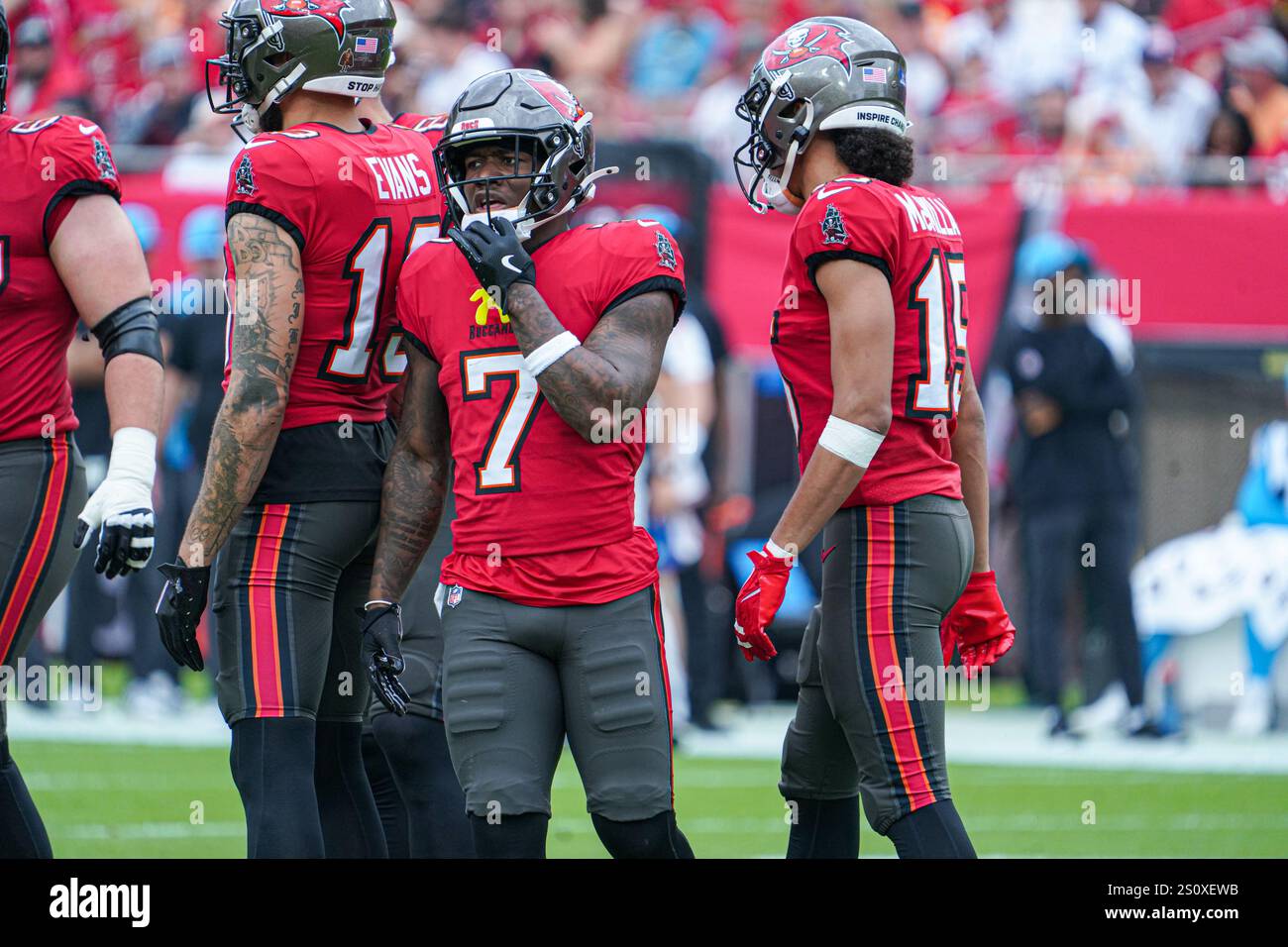 Tampa Bay, Floride, États-Unis, 29 décembre 2024, Tampa Bay Buccaneers Runningback Bucky Irving #7 au Raymond James Stadium. (Crédit photo : Marty Jean-Louis/Alamy Live News Banque D'Images