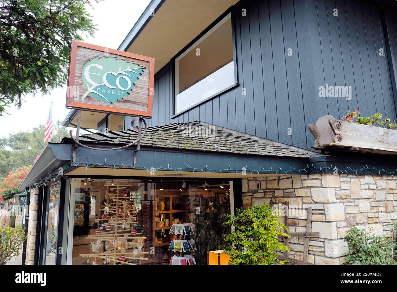ECO Carmel, un magasin général convivial de style de vie avec un accent sur la vie verte et la santé naturelle ; Carmel, Californie ; endroits pour magasiner. Banque D'Images