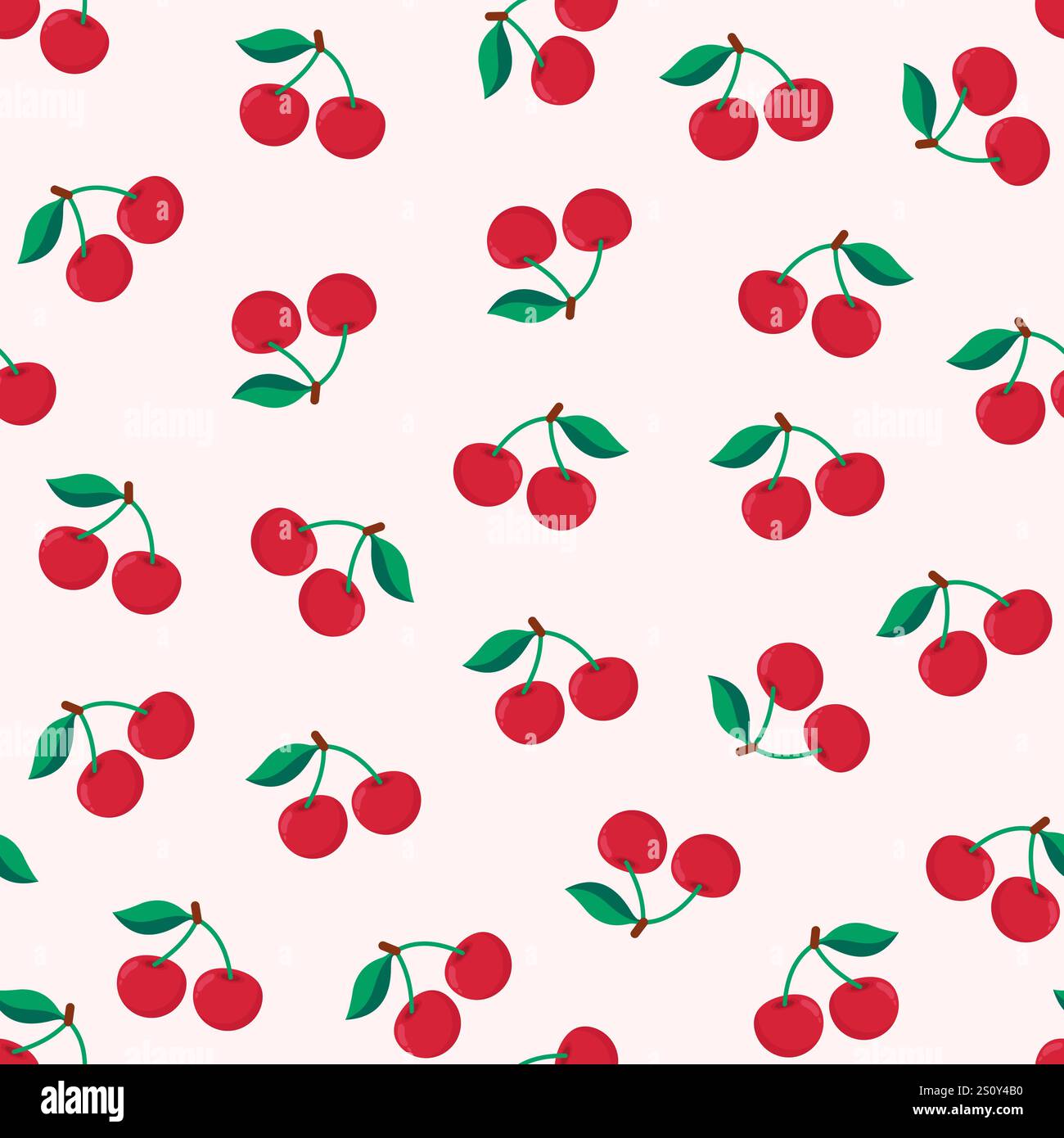 Motif cerisier rouge sans couture, modèle vectoriel à motif cerisier plat Illustration de Vecteur