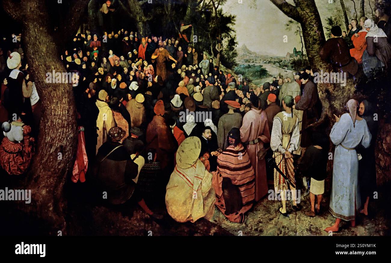 Le sermon de Saint Jean Baptiste 1566 Pieter Bruegel de Oude - Pieter Bruegel The Elder 1566 Musée des Beaux-Arts,Hungarain, belge, Belgique, Flamand, Banque D'Images