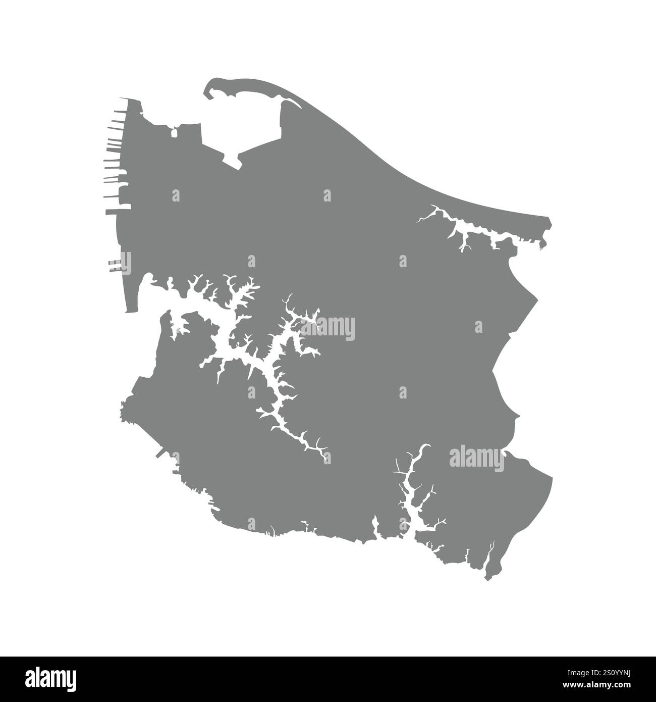 Norfolk ville carte imprimable. Silhouette de Norfolk va. Illustration de Vecteur