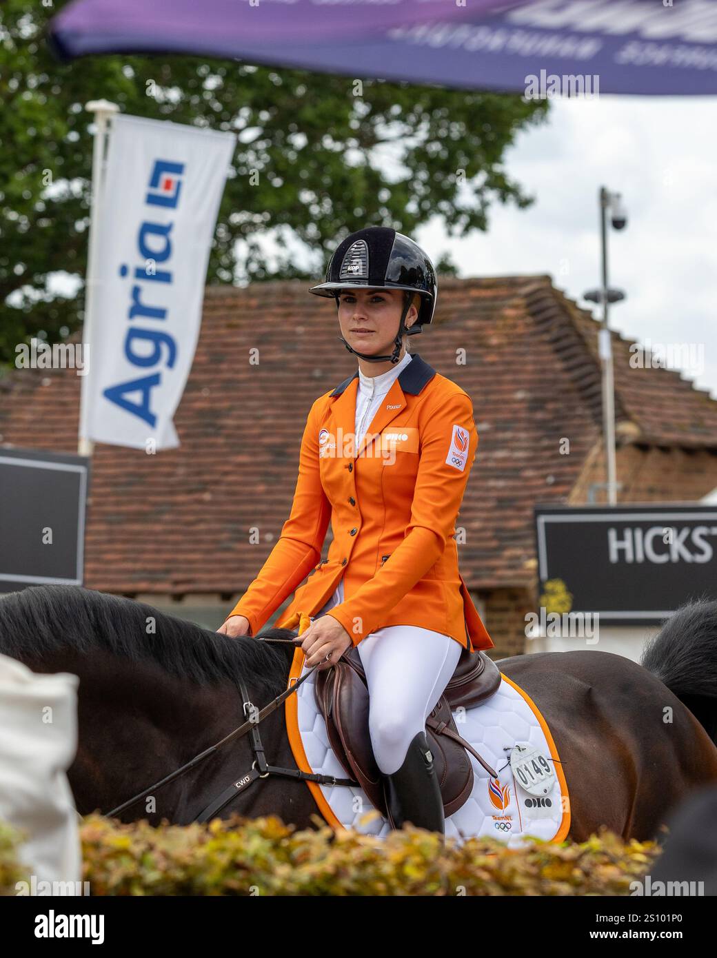 Agria International Horse Show, le saut d'obstacles équestre ainsi que les chiens de course incluent des coureurs de diverses équipes olympiques européennes Banque D'Images