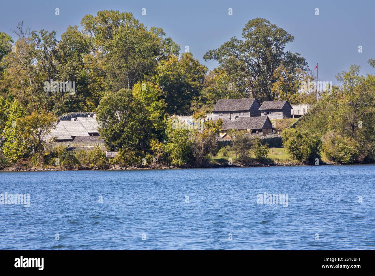 Parc national de Fort Loudon, lac Tellico, Tennessee. Un fort reconstruit d'intérêt historique significatif, datant des guerres françaises et indiennes. Banque D'Images