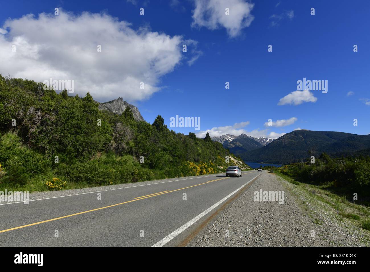 Belles vues sur la route des sept lacs, province de Neuquén Argentine Banque D'Images