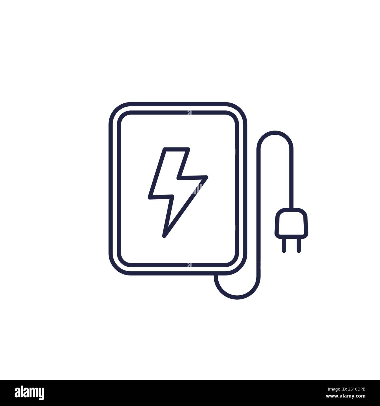 icône de ligne de chargeur sans fil sur blanc Illustration de Vecteur