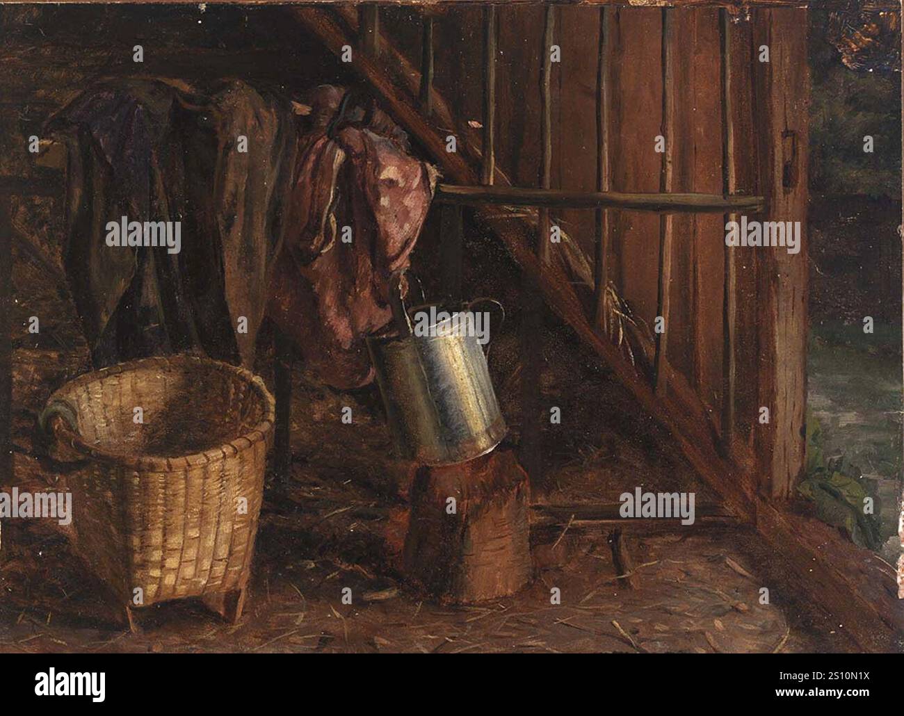 Eliphalet Frazer Andrews - intérieur d'une écurie Banque D'Images