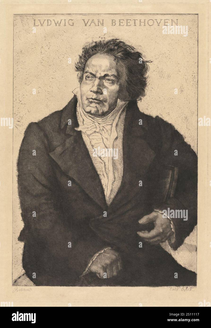 Emil Orlik (Tchèque, 1870-1932) - Ludwig van Beethoven Banque D'Images