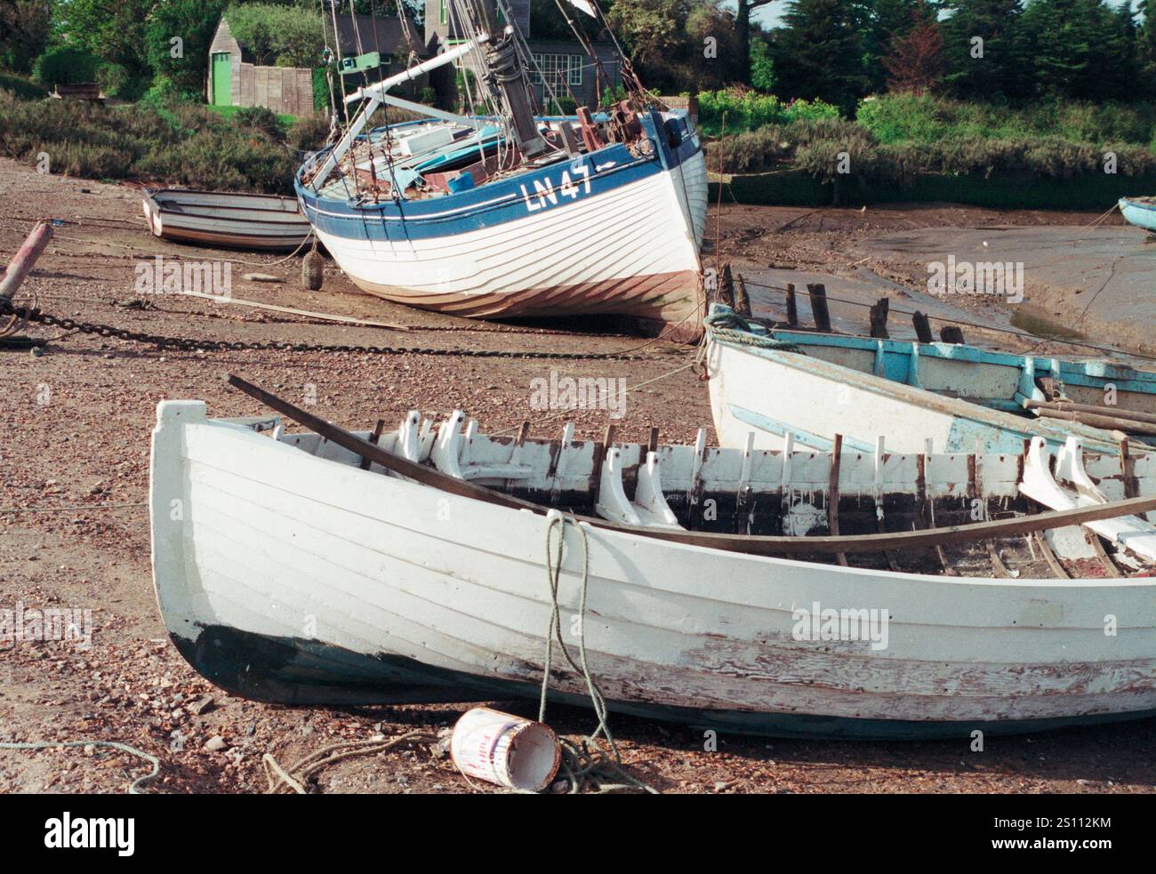 Bateaux de pêche, années 1980 Banque D'Images