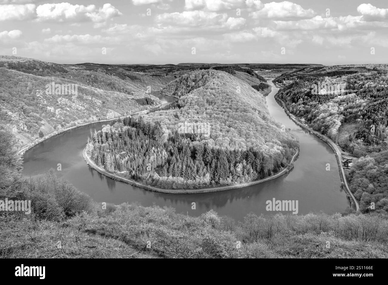 Boucle de la sarre à Mettlach. Un célèbre point de vue. Banque D'Images