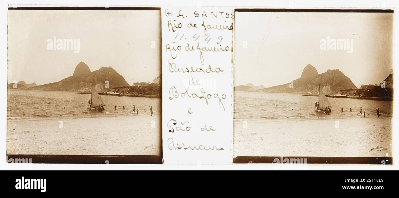 Enseada de Botafogo ; ao fundo, o Morro do Pão de Açúcar (002080RJ0106). Banque D'Images