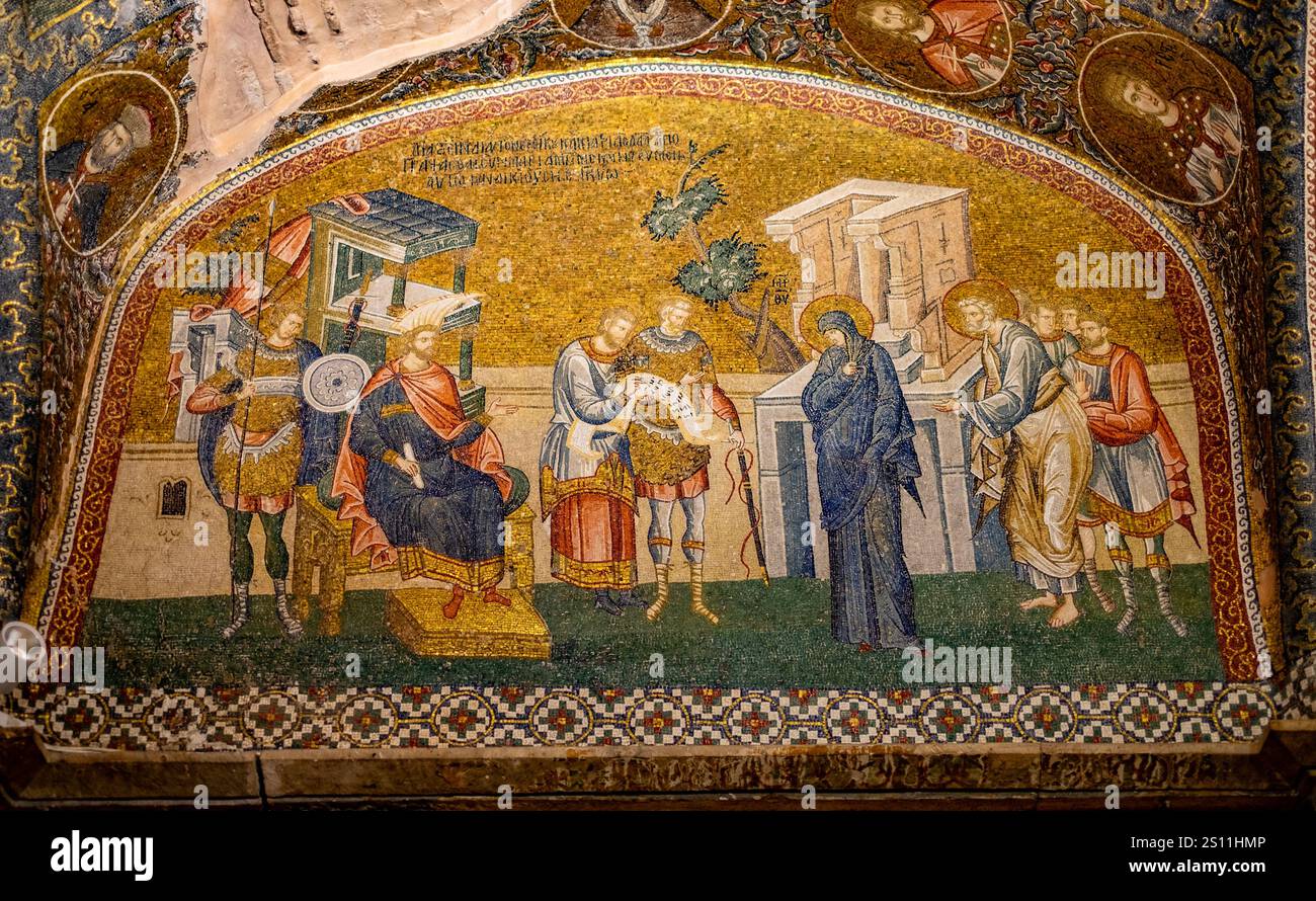 Enrollment for taxation, Kariye Camii (nommé Savior in Chora), Istanbul, Turquie Banque D'Images