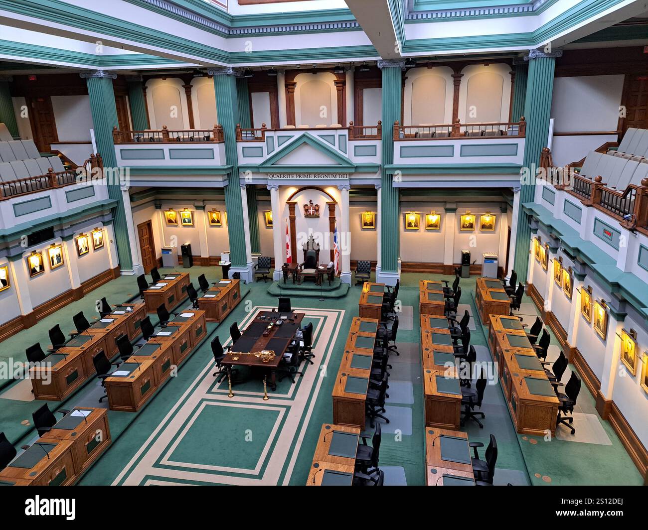 La salle de réunion à l'intérieur de l'édifice de la Confédération provinciale à St. John's, Terre-Neuve-et-Labrador, Canada Banque D'Images