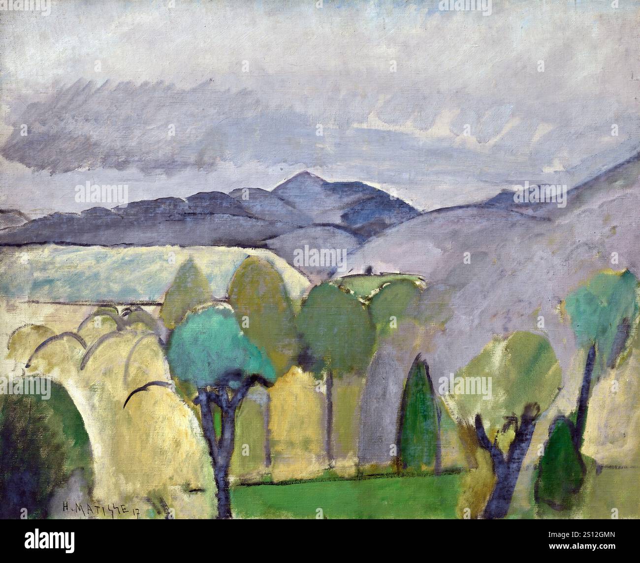 Peinture de paysage par Henri Matisse (1869-1954) Grand paysage aux arbres, 1918 Banque D'Images