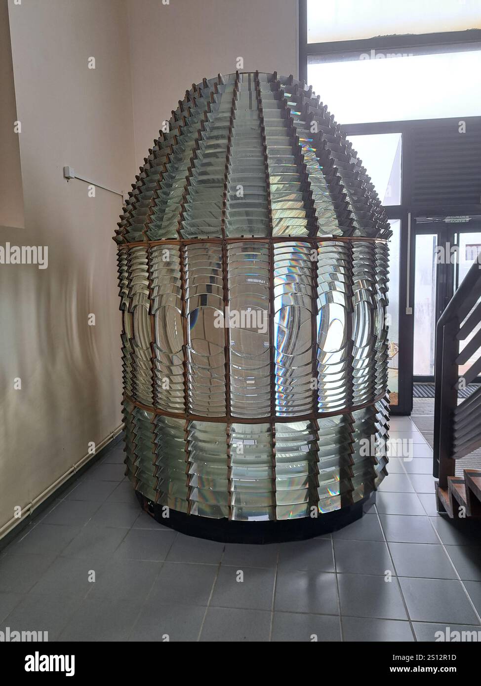 Lentille Fresnel au Musée de l'Arche à réunissant Pierre & Miquelon, France Banque D'Images