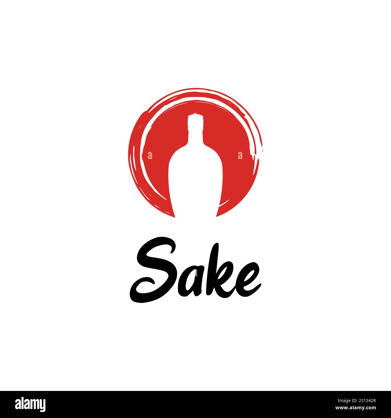 Inspiration de conception de logo japonais Sake Illustration de Vecteur