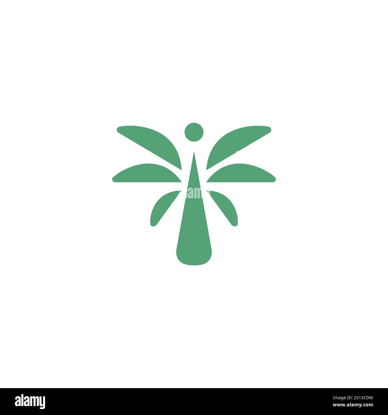 Vecteur de logo Palm Tree. Icône Growth Palm Illustration de Vecteur