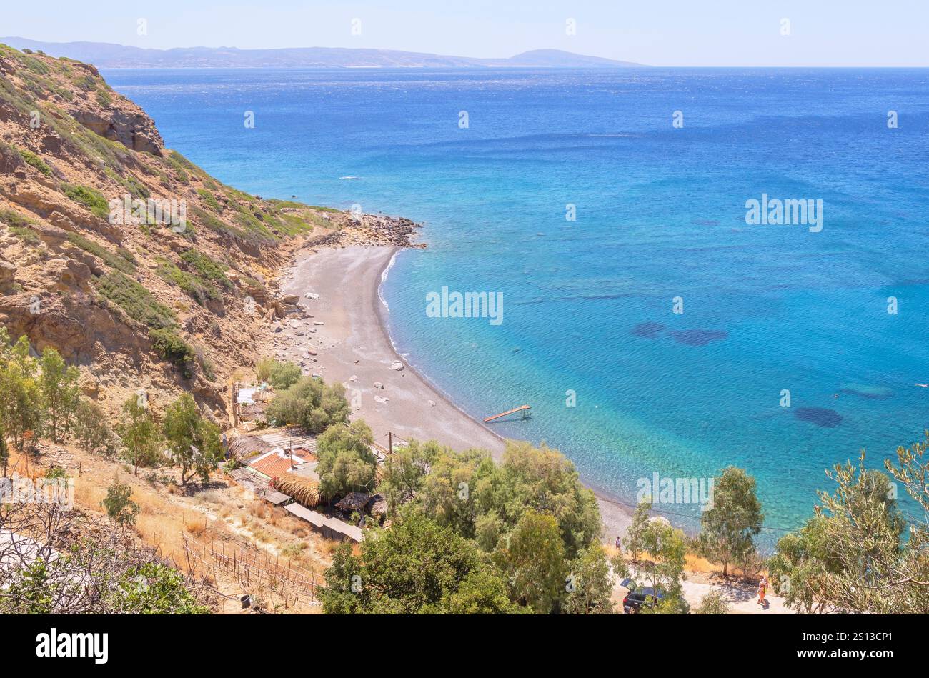 Vue sur la plage et la côte d'Agios Georgios, le sud de la Crète, la Crète, les îles grecques et la Grèce Banque D'Images