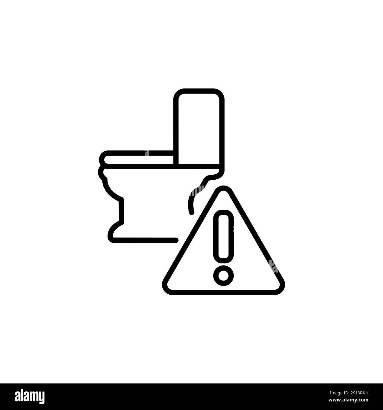 Avertissement, toilettes hors service, vecteur de signe Illustration de Vecteur