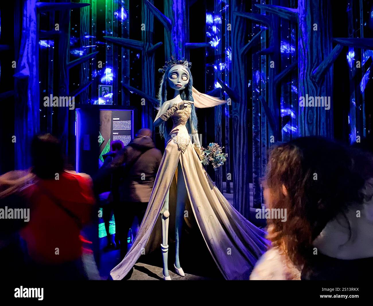 Milan, Italie. 30 décembre 2024. La statue d'Emily de Corpse bride est exposée à l'exposition labyrinthe de Tim Burton à Fabbrica del Vapore à Milan, Italie, le 2024 décembre (photo de Mairo Cinquetti/NurPhoto). Crédit : NurPhoto SRL/Alamy Live News Banque D'Images