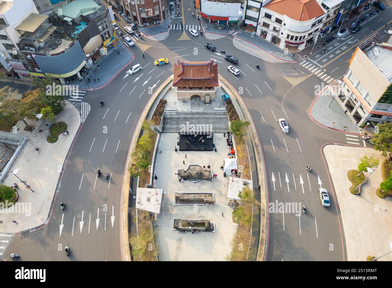 Vue aérienne de la porte est de Yinhsi située dans la ville de Hsinchu, Taiwan. Banque D'Images