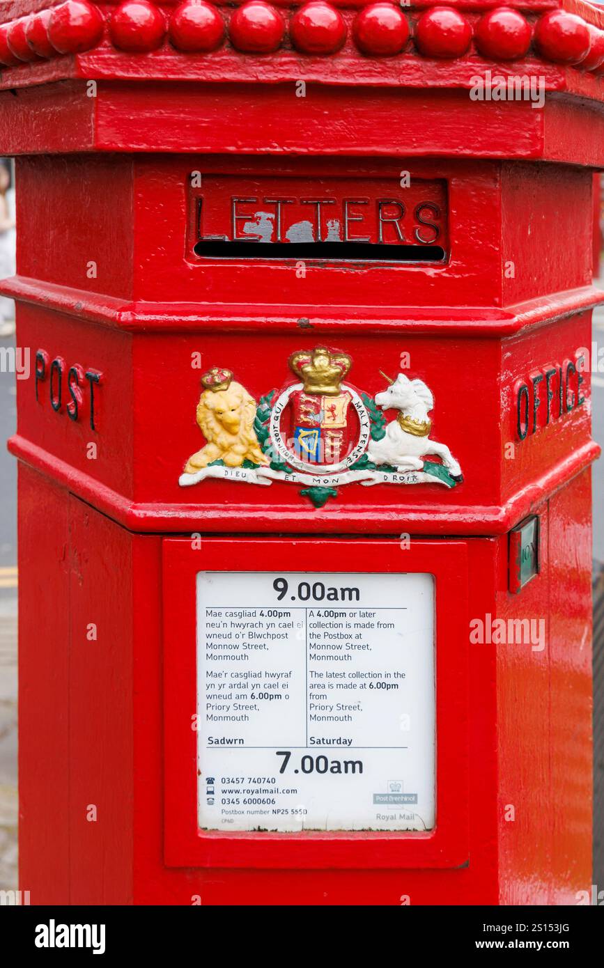 Boîte aux lettres pilier Penfold, Monmouth, pays de Galles, Royaume-Uni Banque D'Images