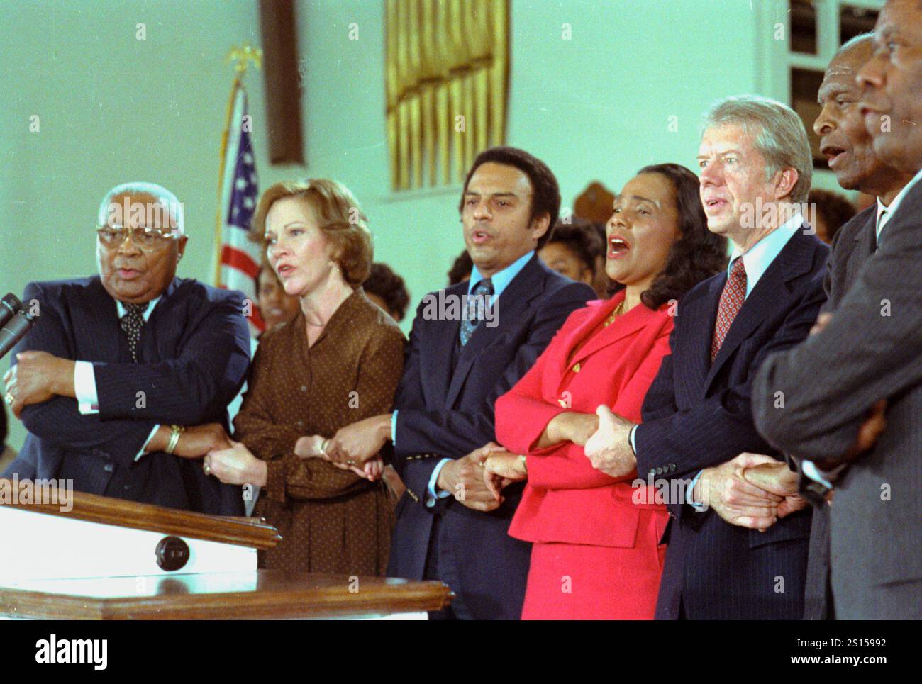 10 mars 1977 - Atlanta, Géorgie, États-Unis - le 14 janvier 1979, le président carter a accepté le Martin Luther King Jr. Prix de la paix non-violence à l'église baptiste Ebenezer à Atlanta, Géorgie. (Crédit image : © Jimmy carter Library/ZUMA Press Wire) USAGE ÉDITORIAL SEULEMENT! Non destiné à UN USAGE commercial ! Banque D'Images