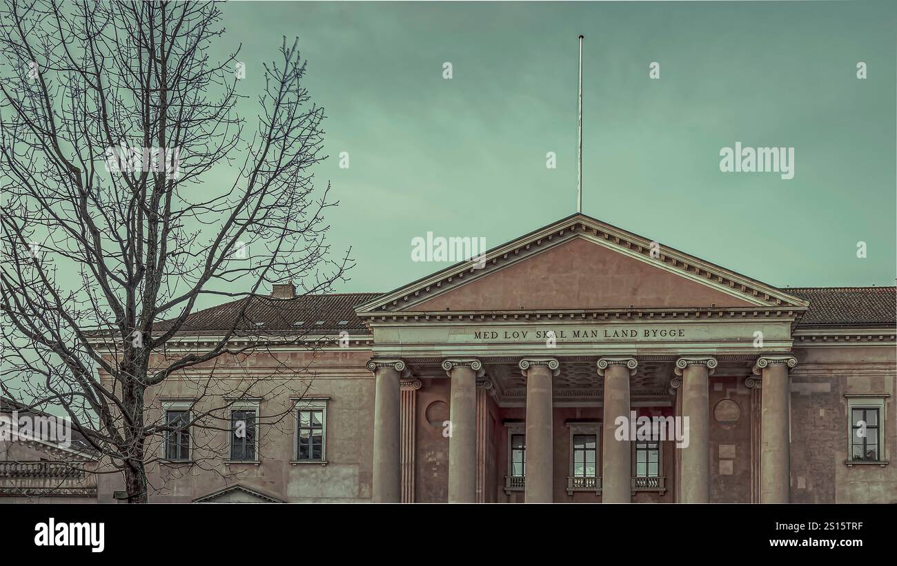 Palais de justice de Copenhague dans un sombre jour, Danemark, 12 décembre 2024 Banque D'Images